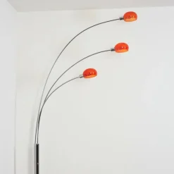 hofstein Nikkala Lampadaire Chrome, Blanc, 3 lumières