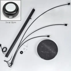 hofstein Nikkala Lampadaire Marbre, Noir, 3 lumières