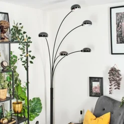 hofstein Nikkala Lampadaire Marbre, Noir, 5 lumières