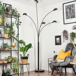 hofstein Nikkala Lampadaire Marbre, Noir, 5 lumières