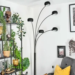 hofstein Nikkala Lampadaire Marbre, Noir, 5 lumières