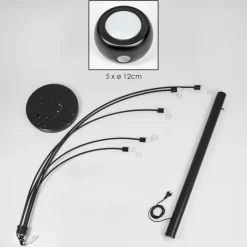 hofstein Nikkala Lampadaire Marbre, Noir, 5 lumières