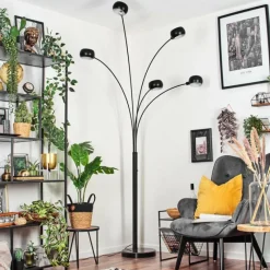 hofstein Nikkala Lampadaire Marbre, Noir, 5 lumières