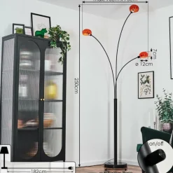 hofstein Nikkala Lampadaire Noir, 3 lumières