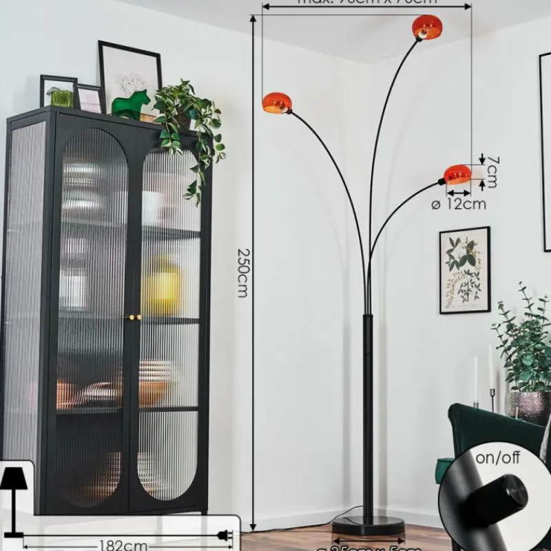 hofstein Nikkala Lampadaire Noir, 3 lumières