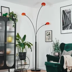 hofstein Nikkala Lampadaire Noir, 3 lumières