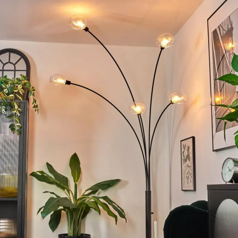 hofstein Nikkala Lampadaire Noir, 5 lumières