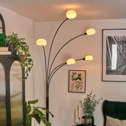 hofstein Nikkala Lampadaire Noir, 5 lumières