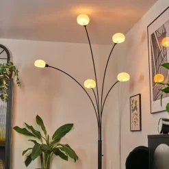 hofstein Nikkala Lampadaire Noir, 5 lumières
