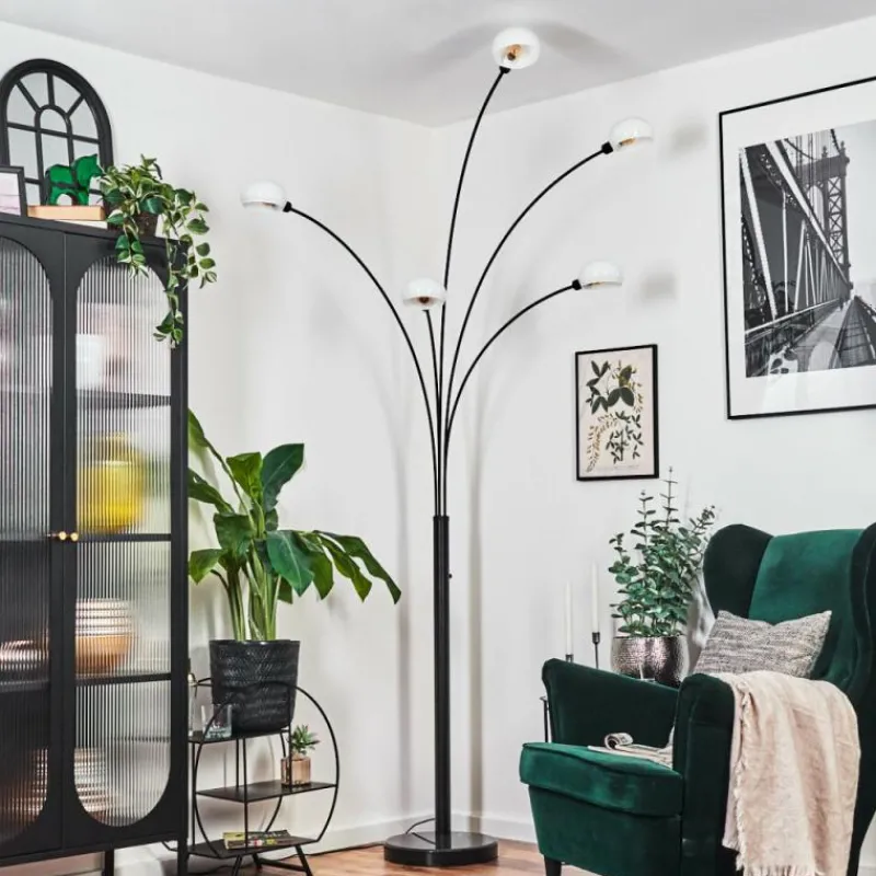 hofstein Nikkala Lampadaire Noir, 5 lumières