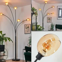 hofstein Nikkala Lampadaire Noir, 5 lumières