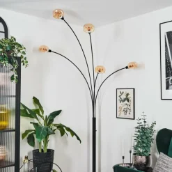 hofstein Nikkala Lampadaire Noir, 5 lumières