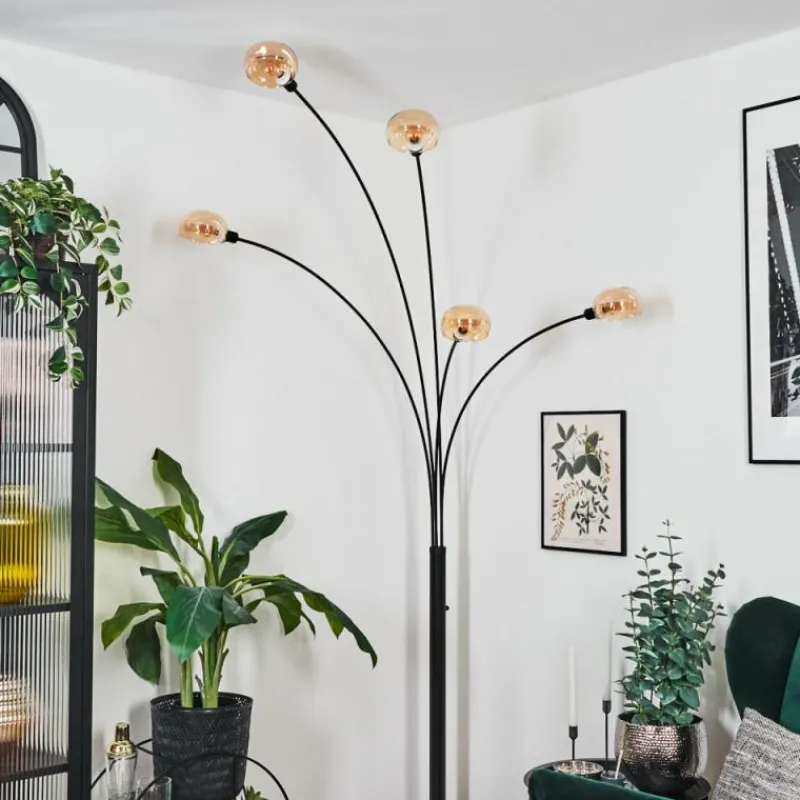 hofstein Nikkala Lampadaire Noir, 5 lumières