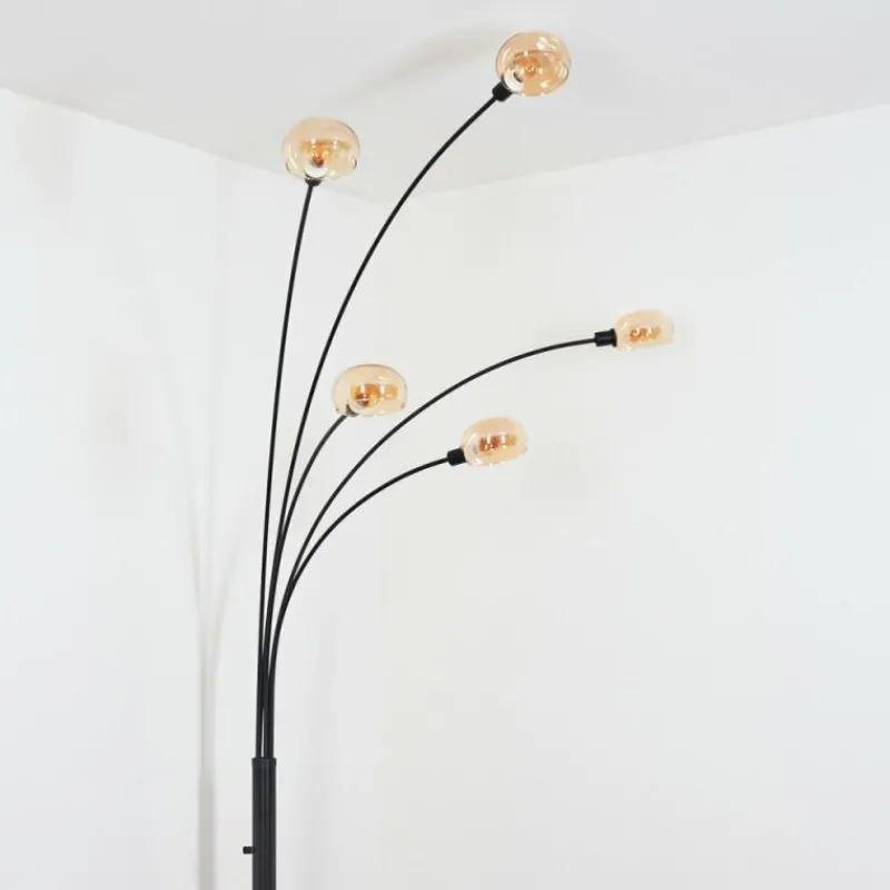 hofstein Nikkala Lampadaire Noir, 5 lumières