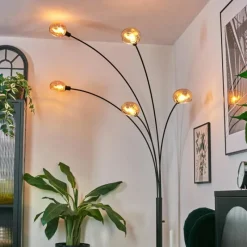 hofstein Nikkala Lampadaire Noir, 5 lumières