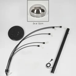 hofstein Nikkala Lampadaire Noir, 5 lumières