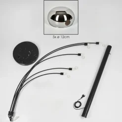 hofstein Nikkala Lampadaire Noir, 5 lumières