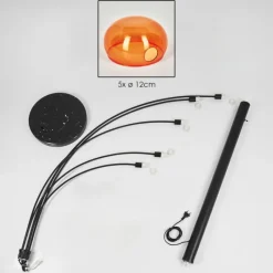 hofstein Nikkala Lampadaire Noir, 5 lumières