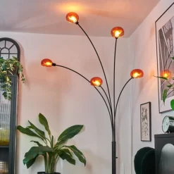 hofstein Nikkala Lampadaire Noir, 5 lumières