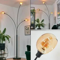 hofstein Nikkala Lampadaire Noir, 3 lumières