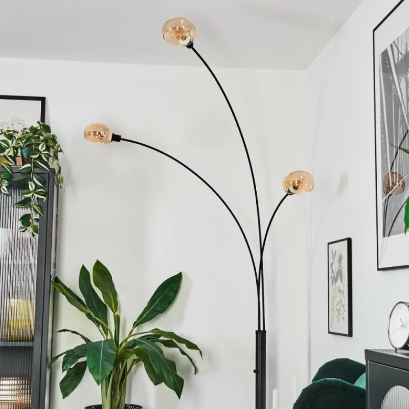 hofstein Nikkala Lampadaire Noir, 3 lumières