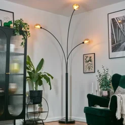 hofstein Nikkala Lampadaire Noir, 3 lumières