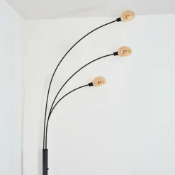 hofstein Nikkala Lampadaire Noir, 3 lumières