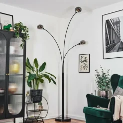 hofstein Nikkala Lampadaire Noir, 3 lumières