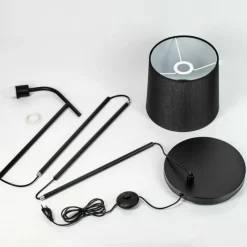 Lampes En Tissu-hofstein Nobar Lampadaire, Liseuse Noir, 1 lumière