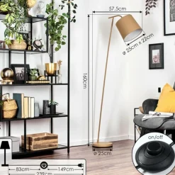 Lampes En Tissu-hofstein Nobar Lampadaire, Liseuse Beige, 1 lumière