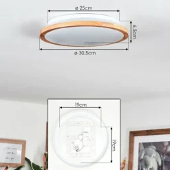 Luminaires Scandinaves-hofstein Nogueira Plafonnier, Panel LED Écru, Blanc, 1 lumière