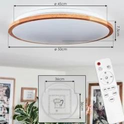 Luminaires Scandinaves-hofstein Nogueria Plafonnier, Panel LED Blanc, 1 lumière, Télécommandes