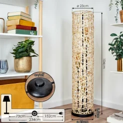 Lampes Dorées-hofstein Nordby Lampadaire Noir, 3 lumières