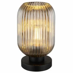 Suspension Verre Fumé-Luminaires Globo Lighting Normy Lampe à poser Noir, 1 lumière