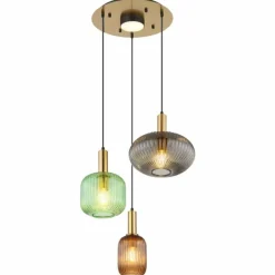 Luminaires Globo Lighting NORMY Suspension Laiton, 3 lumières