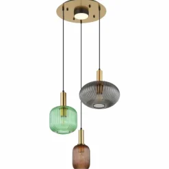 Luminaires Globo Lighting NORMY Suspension Laiton, 3 lumières