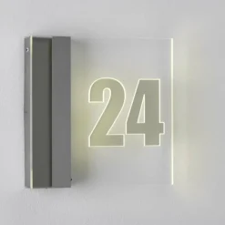 Luminaires Albert Leuchten Numéro d'adresse éclairé Albert 6006 LED Acier inoxydable, 1 lumière