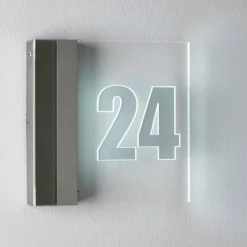 Luminaires Albert Leuchten Numéro d'adresse éclairé Albert 6007 LED Acier inoxydable, 1 lumière