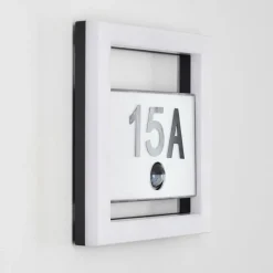 hofstein Numéro d'adresse éclairé Louisville LED Gris, 1 lumière, Détecteur de mouvement