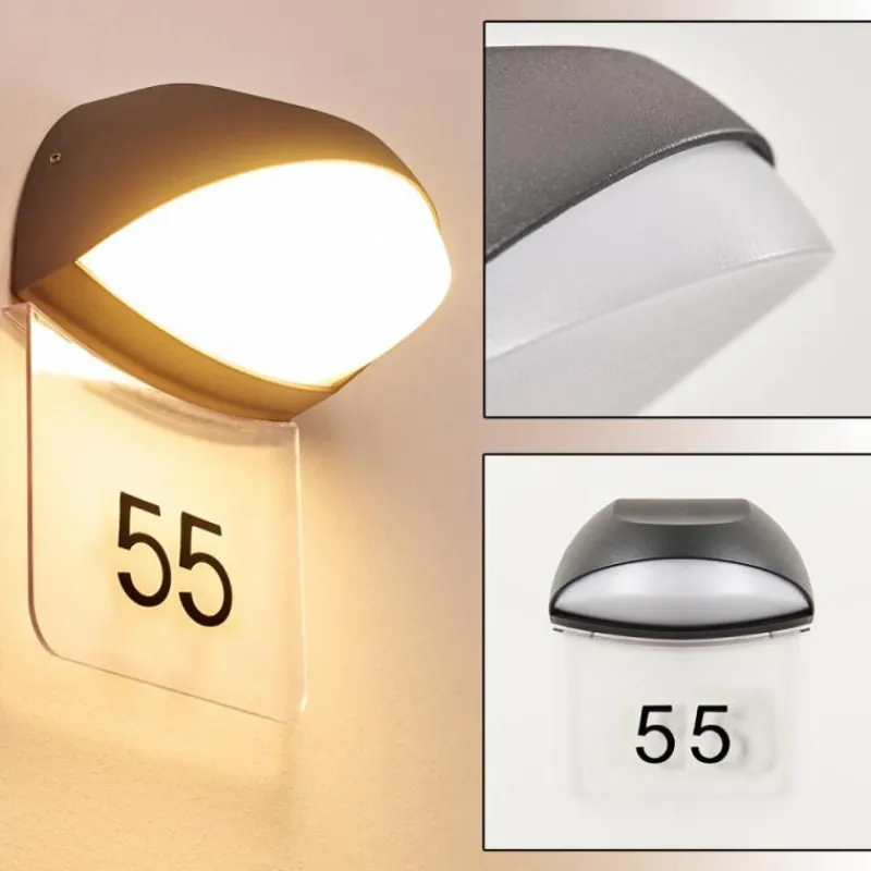 hofstein Numéros de maison éclairé Tanguro LED Noir, 1 lumière