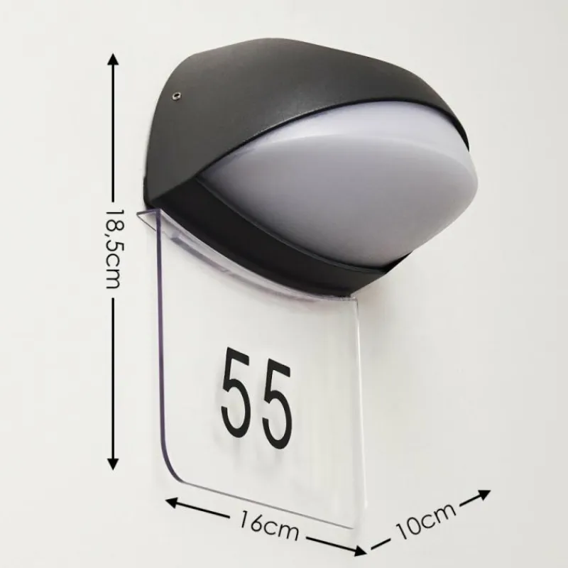 hofstein Numéros de maison éclairé Tanguro LED Noir, 1 lumière