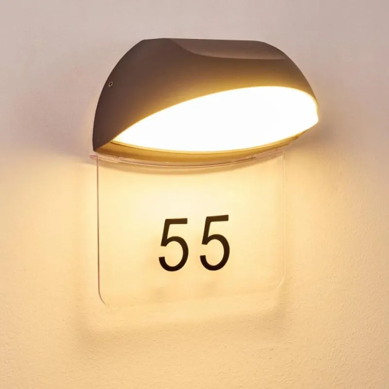 hofstein Numéros de maison éclairé Tanguro LED Noir, 1 lumière