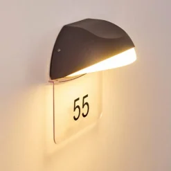 hofstein Numéros de maison éclairé Tanguro LED Noir, 1 lumière