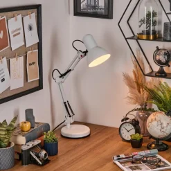 hofstein Nurmasuando Lampe à poser, Liseuse Noir, Blanc, 1 lumière