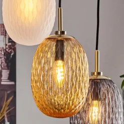 hofstein Nyberget Suspension, Boule lumineuse, Suspension Laiton, 3 lumières