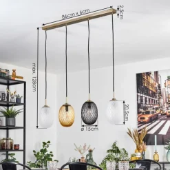 hofstein Nyberget Suspension, Boule lumineuse, Suspension Laiton, 4 lumières