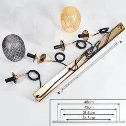 hofstein Nyberget Suspension, Boule lumineuse, Suspension Laiton, 4 lumières