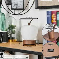 hofstein Opsaheden Lampe à poser LED Brun, Blanc, 1 lumière