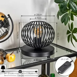 Lampes Industrielles-hofstein Oravi Lampe à poser Noir, 1 lumière