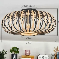 Luminaires Scandinaves-hofstein Oravi Plafonnier Noir, 1 lumière